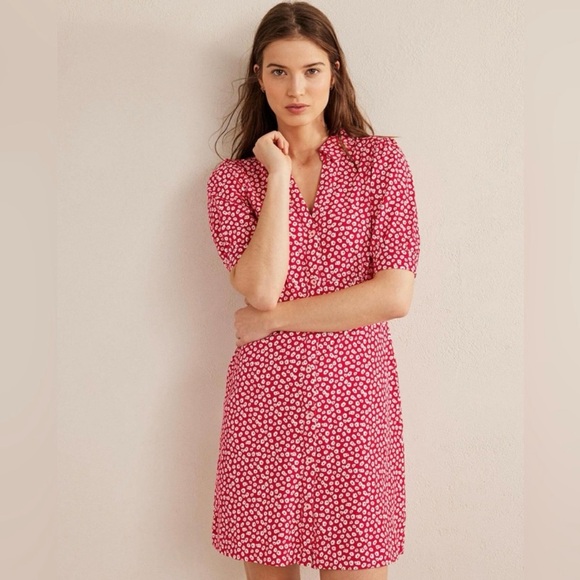 Boden Women’s Button Mini Jersey Tea Dress - Size 12 - Picture 3 of 8